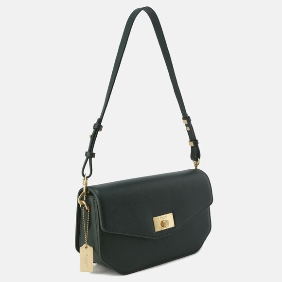 NWT MONCRIEF LONDON Taylor Forest Green Leather Shoulder Bag - Picture 9 of 10